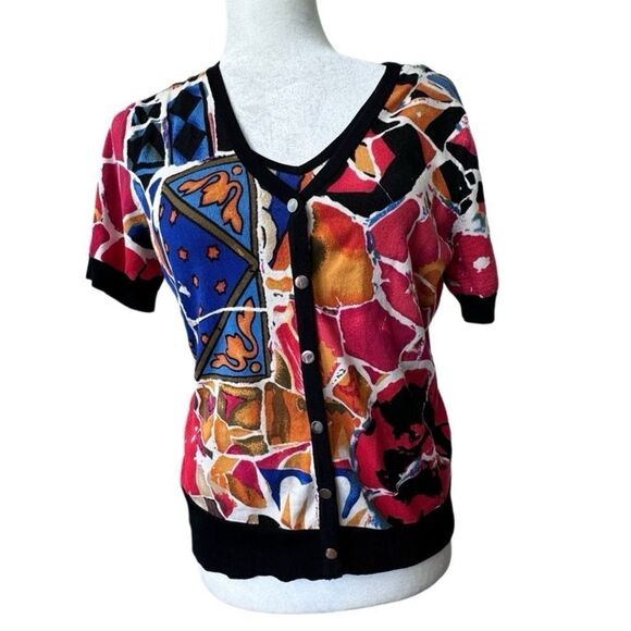 Peter Nygard Colorful Tank Top and Sweater Short Sleeve SZ S - Picture 11 of 11